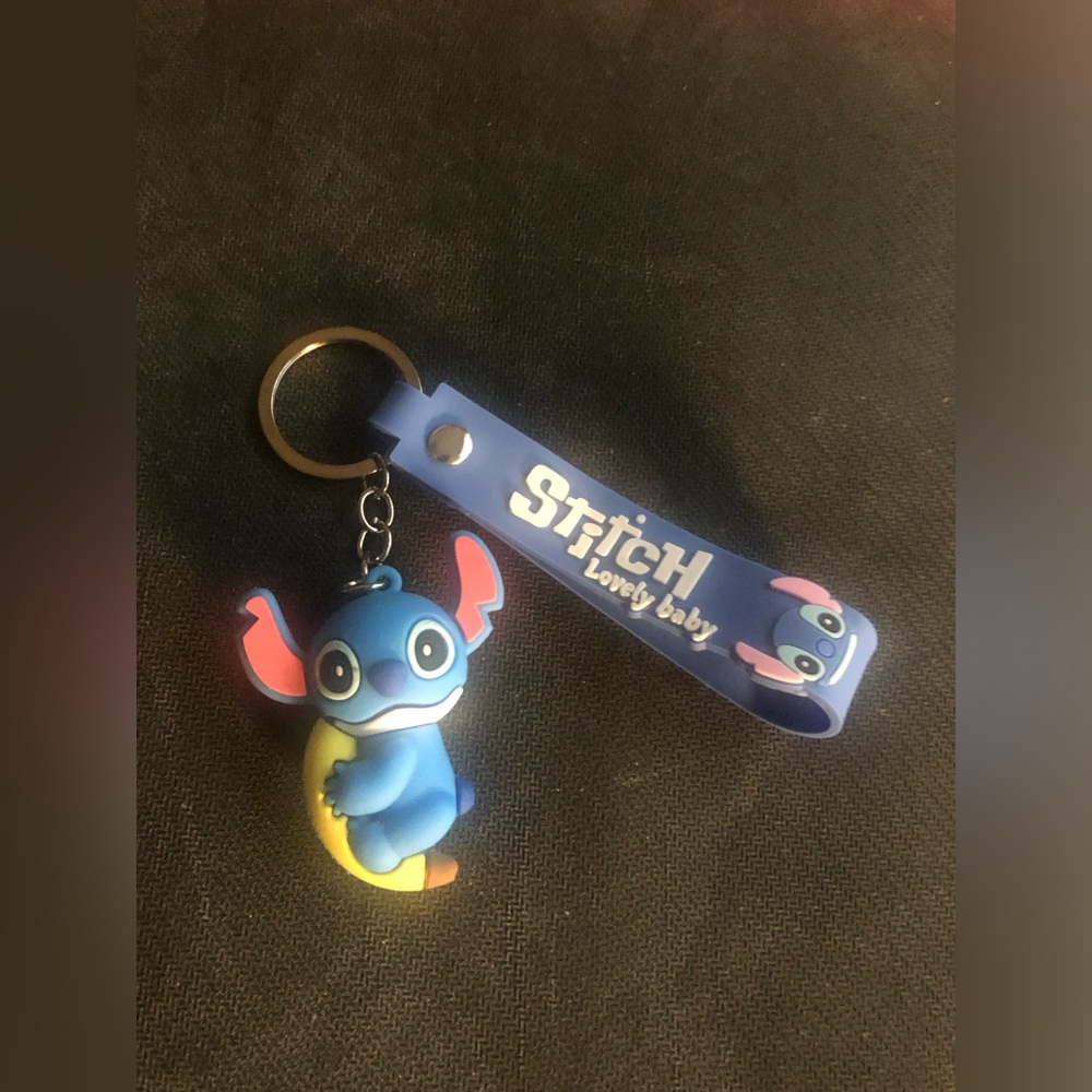 Stitch Lovely Baby Blue Silicone Keychain for Kids
